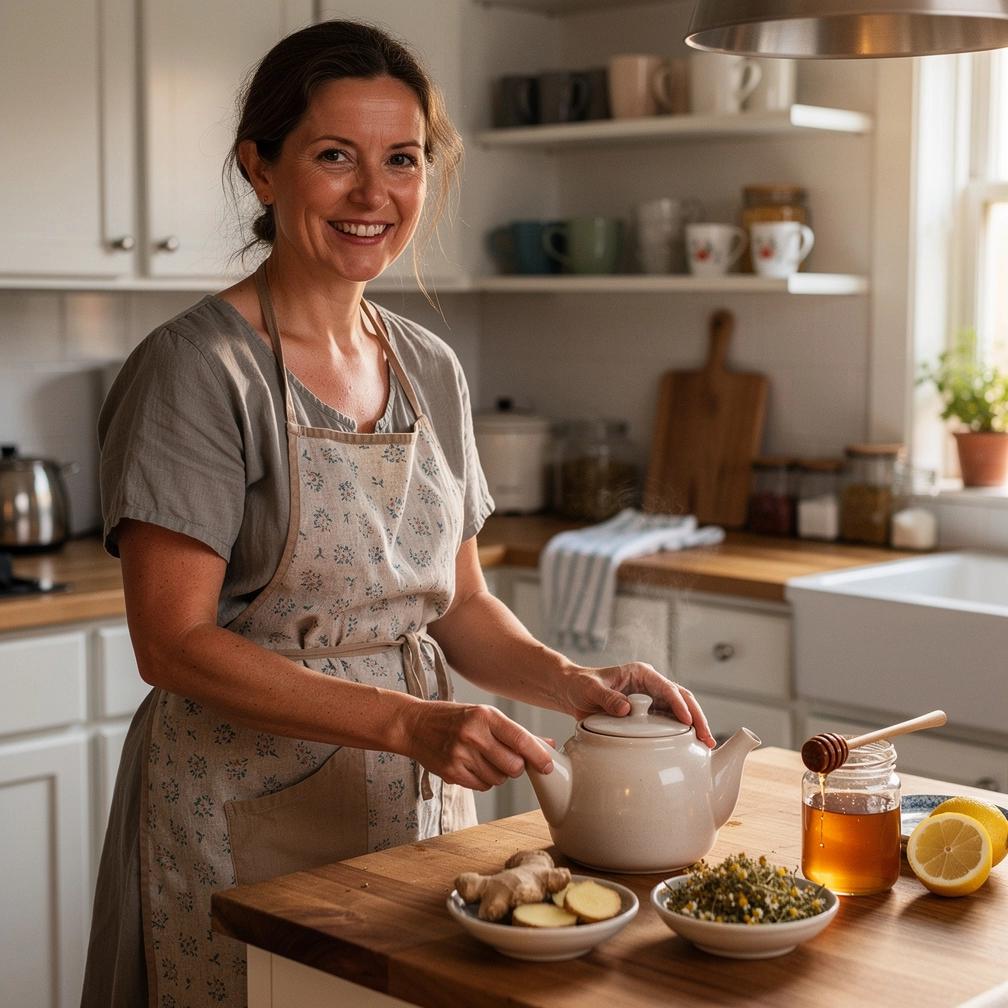 Švelnios šviesos apšviesta arbatos ceremonija su žvakėmis ir ramybės atributais.